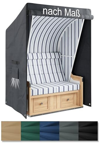 Epic Tube Copertura misura per poltrona da spiaggia, con 2 altezze, adatta anche a dondoli da giardino, Oxford 600D, 2 cerniere impermeabili, occhielli e accessori - Made in EU