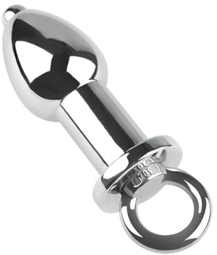 AMAZBEE Clistere in acciaio inox Douche Butt Plugs per la pulizia anale e vaginale Sling Hollow AnalPlugs per la dilatazione anale Giocattoli del sesso per adulti (L,1)