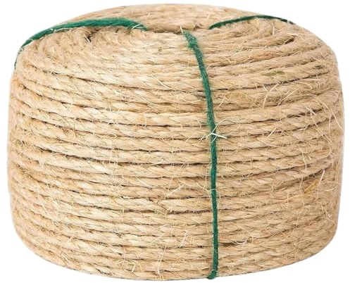 Sisal Rope for Cat Tree, 164ft & 5mm Diameter Natural Cat Tree Rope Replacement for Repairing, Recovering, DIY Scratcher