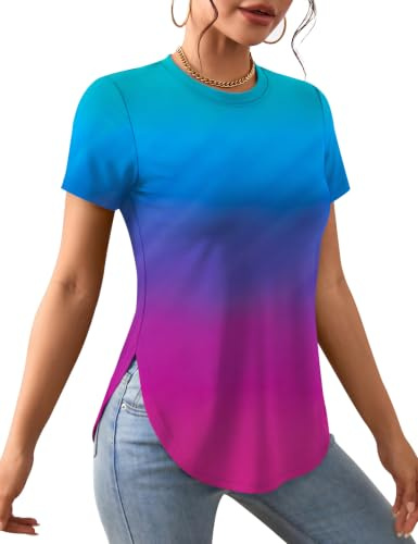 Rapbin Gym Clothes for Women Yoga Tops Wear Summer T Shirts Fitness Tshirt