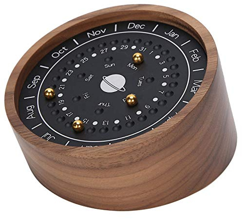 Skrivbordskalender i trä, kinesisk solur med flera datum för hem- och kontorsdekoration, unikt funktionellt skrivbordstillbehör, elegant tidshanteringsverktyg