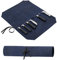 QCWN Gewachstes Canvas-Messer-Rolltasche mit 6 Schlitzen für Messer und Besteck, Blau