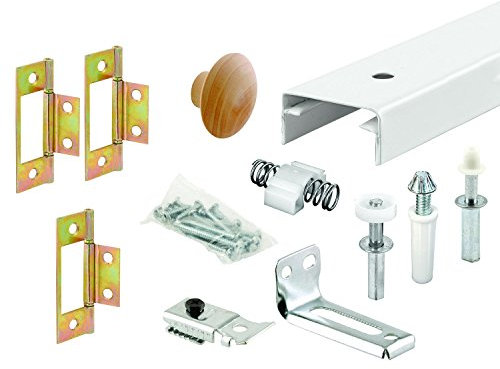 Slide-Co 161794-1 tvåfaldig garderobsspårsats, 91 cm längd, stålspår, vit (1 kit)
