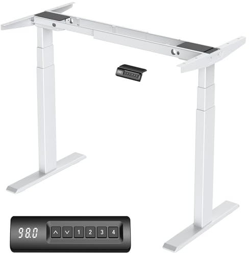 DeHong 6WWZB Wirtschaftlich und praktisch Höhenverstellbarer Schreibtisch Gestell, Elektrisch Dualmotor Tischgestell höhenverstellbar mit 62-127cm, 4 Memory-Steuerung Schreibtisch höhenverstellbar