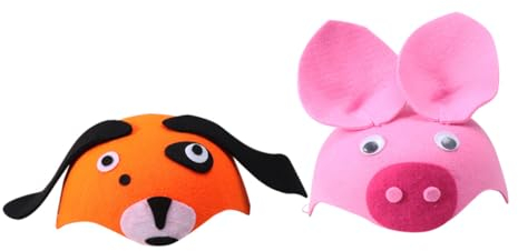 DIKACA 2st Partyzubehör Für Kinder Schweinehüte Kinder Lustige Hüte Performance-hut Für Kinder Abschlussball Requisiten Kostümhaube Tiermütze Für Kinder Karikatur Haarschmuck