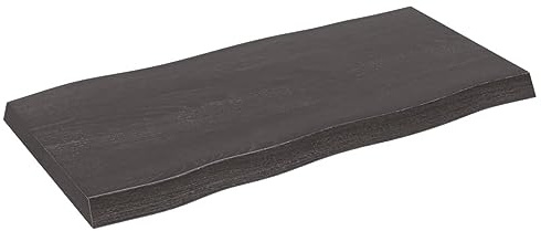 TJROO Tischplatte Dunkelgrau 100x50x6 cm Massives Eichenholz Table Top Esstiach Esstischplatte Möbelplatten Massivholzplatte Tischplatten Deckplatte Holzplatten Schreibtischplatten