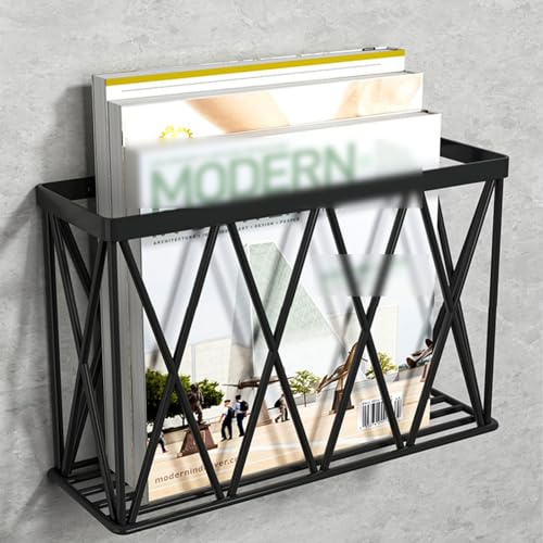Porte-revues Mural en Maille Métallique for Magazines Ou Journaux - Panier De Rangement for La Maison, Le Salon, Le Bureau 35 * 9 * 18cm (Size : 27.5 * 15.5 * 7.5cm)