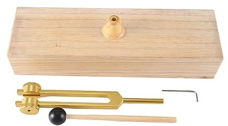 Diapasón de 136,1 Hz con caja de resonancia y martillo, para chakras, yoga, relajación