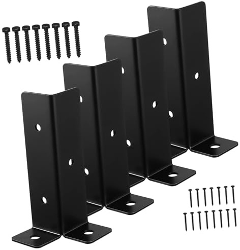 PENIKOKO 4pezzi Staffe Base Per Pali Recinzione in Ferro Regolabili Supporto Solido e Resistente Per Ancoraggio Posti Gazebo e Ringhiere Outdoor Design Mezza Colonna Per Varie Dimensioni