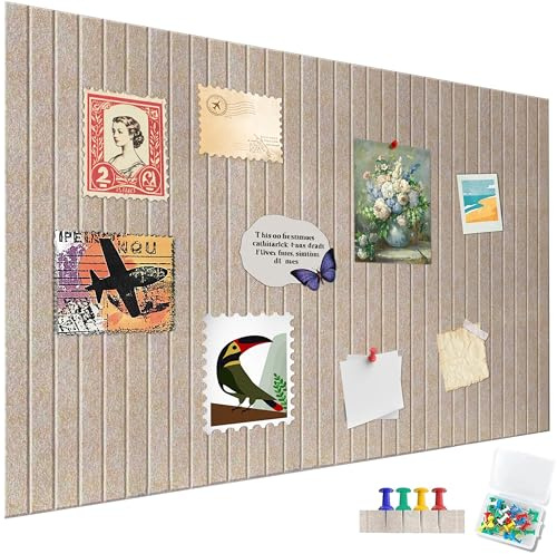 AMIGO Grande plaque en liège de 80 x 60 cm - Tableau d'affichage décoratif,mur en liège fait de feutre -1 cm d'épaisseur -Tableau photo pliable avec ruban adhésif autocollant,Chameau foncé