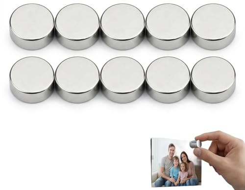 Zlokdraxy Set de 10 Petits Aimants Néodymes (10 x 5 mm) - Aimants Mini pour Réfrigérateur, Tableau Magnétique et Papeterie