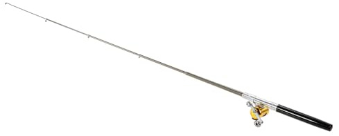 Alomejor Pen fiskespö, Bärbar Teleskopisk minispö, Aluminiumlegering, 8,1 Tum Stängd Längd, Perfekt för Båtliv och Isfiske