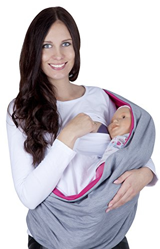 MijaCulture 2 in 1 Halstücher zum Stillen/Stillschal/Stillcape 3094 (Melange/Rosa)