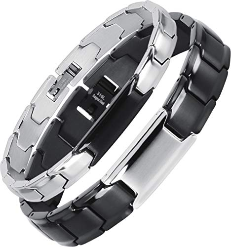 Smarter LifeStyle Elegant Matching Couples Bracelets Distance Bracelets Couple Bracelet Set, His and Hers Matching Bracelets for Couples Long Distance, Surgical Grade Steel Love Bracelet, 8.05 inches