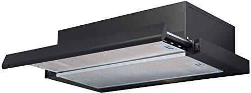 SIA TSH60BL 60cm Black Telescopic Integrated Cooker Hood Kitchen Extractor Fan