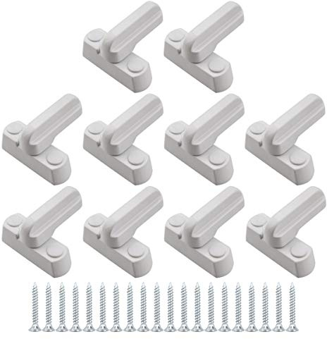 10x Sash Jammers Window Locks for UPVC PVC Doors Windows Home Security Zinc Cast Alloy Sash Jammer Flush Lock Blocker