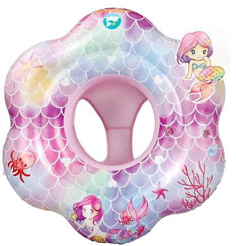EDWEKIN® Premium Baby Schwimmring, Schwimmhilfe Meerjungfrau, Schwimmsitz Kleinkinder, Baby Float, Schwimmreifen für Kinder ab 6 Monate bis 3 Jahre