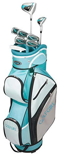 GolfGirl FWS3 Damen Golfschläger-Set mit Wagentasche, Graphit, Rechtshänder, Blaugrün