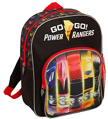 Power Rangers Rucksack für Kinder, Jungen, Mädchen, Superheld, Reise, Sport, Schule, Mittagessen, Schwarz , Einheitsgröße, Modern