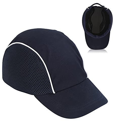 Deror Hard Hat Baseball Bump Cap Impact-Resistant Lightweight Breathable Hard Hat Head Protection with Reflective Strip, Black