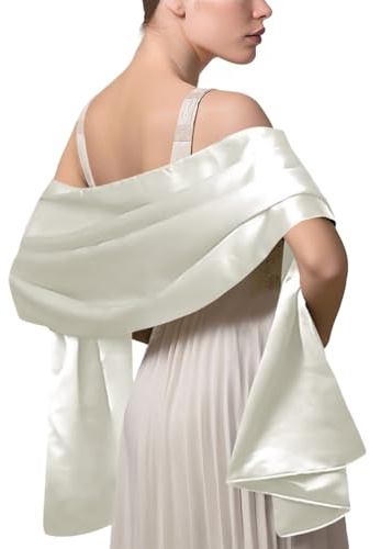 LumiSyne Mujer Satén Gasa Chal Mantón Sedoso Color Sólido Bufanda Pañuelo Ligero Estola Para Fiesta Vestido Boda Novia Dama De Honor Noche