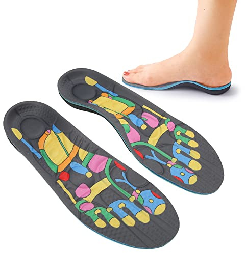 Magnetic Therapy Insole, Orthotic Insole Plantar, Men Women Fasciitis Insole, Pain Relief Acupressure Massage Shoe Inserts for Plantar Fasciitis(L)