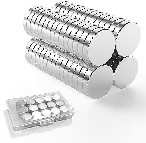 LISOPO 60 Stycken Neodymmagneter 10 x 2 mm, Små Starka Minimagneter för Magnettavla, Anslagstavlor, Kylskåp, Hantverk