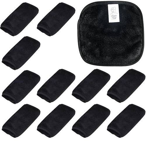 BDSHUNBF 12 Stück Abschminktuch aus Mikrofaser, Make-up Entferner Tuch, Mikrofaser Abschminktücher Waschbar, Wiederverwendbar Mikrofaser Gesichtsreinigungstuch (15x15cm 12 Stück)