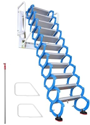 Scale per soffitta fissate al Muro Abbatti la Scala per soffitta con Due braccioli Scala Pieghevole Carico 500 libbre Scala di prolunga per la casa