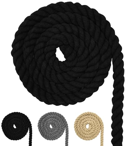 Baumwollkordel, Schwarzes Makramee-Garnseil, viele Größen Baumwollseil für DIY-Bastelarbeiten, Geschenke (Schwarz 20mm(5M))