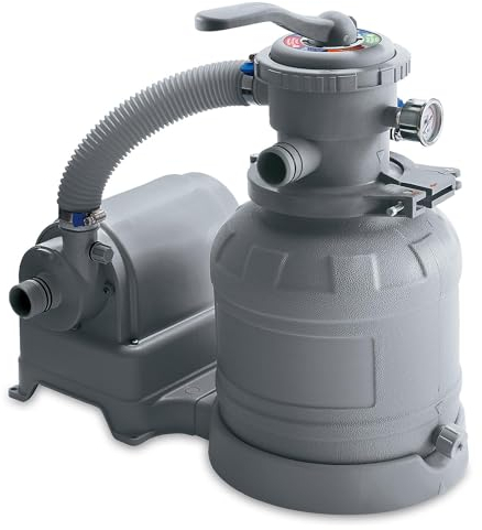 Funsicle 10 Inches Sand Filter Pump (220~240V), Pool Filtration System 1100 gallons per Hour Water Flow Rate, Filter Pump with Easy-to-Use 6-Function Handle, Built-in Debris Strainer