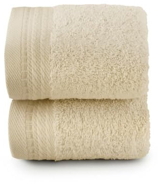Top Towel – Premium – Große Badetücher – Badezimmerhandtücher – 2 Gesichts- oder Bidethandtücher – 30 x 50 cm – 100 % Baumwolle – 600 Gramm - Naturlich
