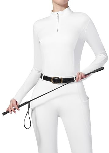 Harrison Howard Chemises d'équitation à manches longues et col montant avec broderie pour femme