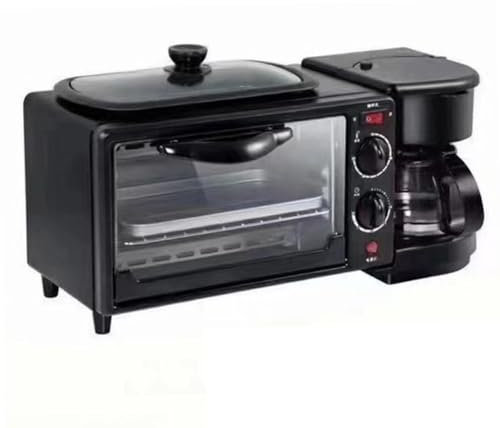 FLCPJGV Machine à Petit Déjeuner 3 en 1 Portable avec Machine à Café pour Saucisses, Omelettes et Crêpes