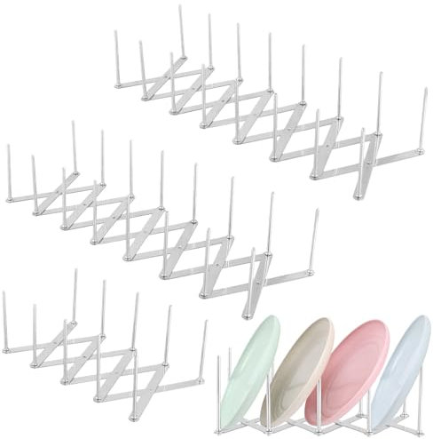 MUNGHOK 4 Stück Deckelhalter Edelstahl Rippchenhalter, 2 Größen Verstellbarer Topfdeckelhalter, Grill Spareribs Halter aus Edelstahl, Deckelhalter Aufbewahrung für Pfannen, Deckel, Geschirr