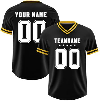 Topassion Personalisiert American Football Trikot Kinder Erwachsene Football Jersey Personalisierte Spieltrikots mit Name Nummer Logo Junge Mädchen Herrn Damen Benutzerdefiniertes Fußballtrikot,Black