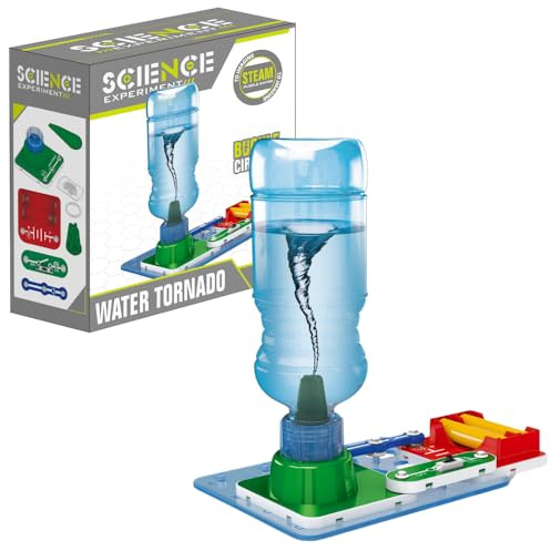 Buroku - Juego Electrónico Tornado de Agua | CREA un Remolino con Botella y Circuito Eléctrico | Experimento Stem Niños | Reutilizable y Educativo | Incluye Guía Visual