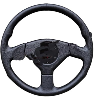 Volante deportivo universal JDM de PVC de 350 mm para karting(Black)