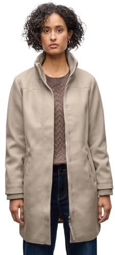 Street One Abrigo de mujer con detalles de punto, Mel de arena suave., 38