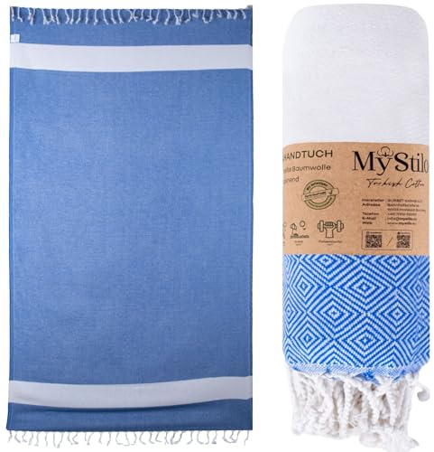 MyStilo Serviette de plage - Serviette de sauna XXL - Serviette de bain épaisse et douce - 100 x 200 cm - Séchage rapide - Serviette de hammam de qualité supérieure avec motif diamant pour hommes