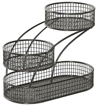 LOVIVER de 3 niveles, elegante bandeja para servir frutas, gran capacidad, organizador de cocina, frutero para mostrador de banquetes.