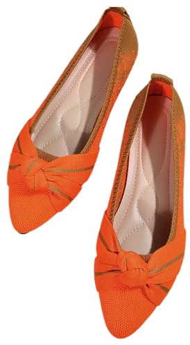 ticticlily Ballerines Femme Tricot Bout Pointu Confortables sans Lacets Plates Respirantes Antiderapantes Marche Bureau Chaussures Basses Elegante Sport Casual