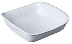 Fuente cuadrada 24cm cerámica blanca