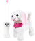 Jamara 460341 Laufender Hund mit Sound Plüsch, Fernsteuerung Weiss/Rosa
