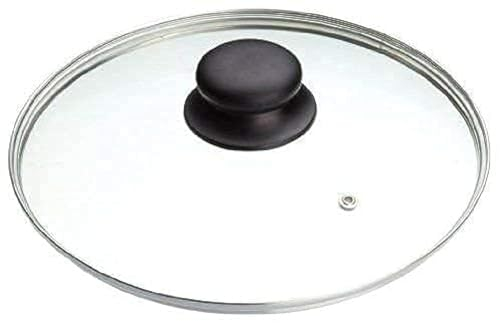 Copper Top Tempered Glass Saucepan Casserole Frying pan Lid (14 cm, 16 cm, 18 cm, 20 cm, 22 cm, 24 cm, 26 cm, 28 cm, 30 cm, 32 cm, 34 cm, 36 cm, 38 cm, 40 cm) Replacement Lids for Pans and Pot (18cm)