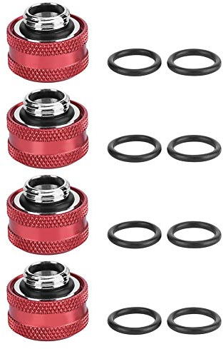 Dpofirs Raccord de Compression de Refroidissement à Eau YGKN-C16MM pour Tube Rigide de diamètre extérieur de 16 mm,matériau en Laiton(Vendre 4 Rouges)