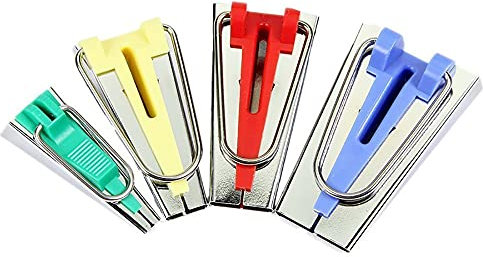 Schrägbandmacher, Schrägbandformer Set, Stoffschrägbandmacher, Nähmaschinen-Zubehör für DIY Patchwork, Kunst und Handwerk, 4 Stück