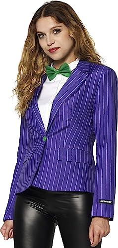 Suitmeister Damen-Blazer - The Joker DC Comic Characters - Tailliert Party Kostüme - Lila