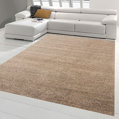 Teppich-Traum Naturteppich Schlafzimmer Wohnzimmer Büro grau Terracotta Größe 120x170 cm