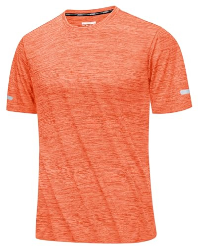 MAGCOMSEN Tee Shirt Homme Chemise D'entraînement Respirante à Séchage Rapide Chemise Course à Manches Courtes T-Shirt de Fitness